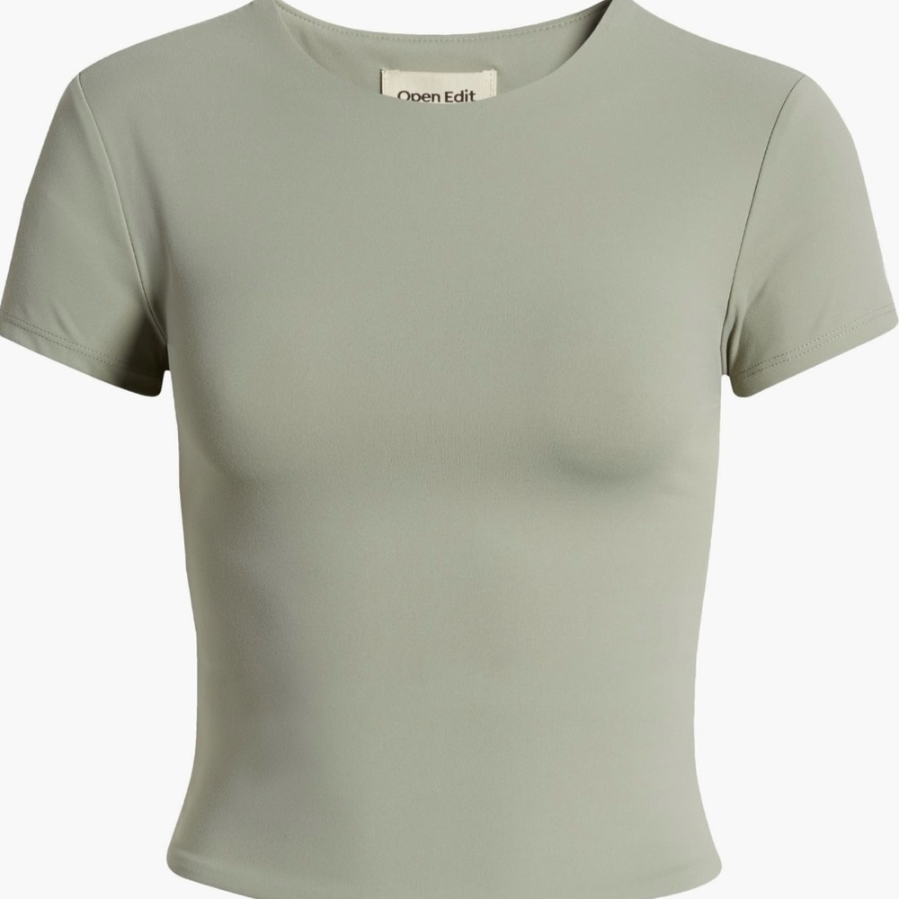 Open Edit Smooth Edit Short Sleeve Top in Green Halo